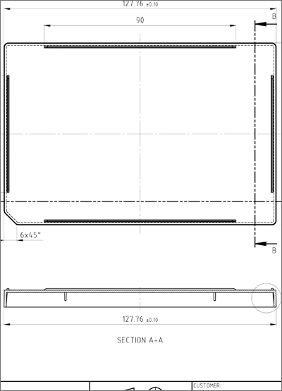 PCR Plate Lid Technical Drawing