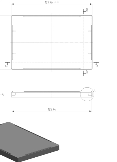 FrameStrip Adapter Lid Technical Drawing