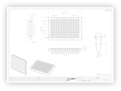  FrameStar 96 Well Semi-Skirted PCR Plate Technical Drawing