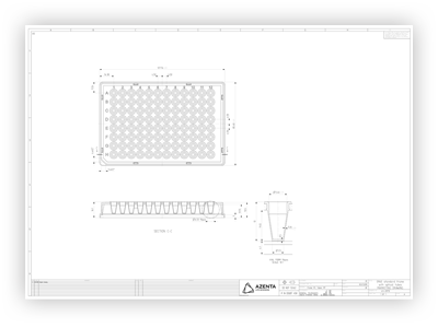 FrameStar 96 Well Skirted Optical Bottom PCR Plate Technical Drawing