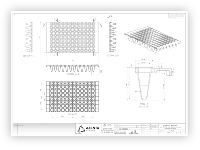 FrameStar Breakable Horizontally and Vertically PCR Plate, Low Profile Technical Drawing
